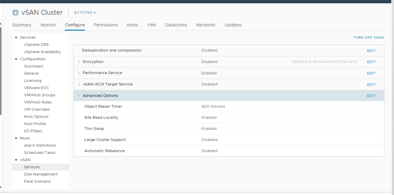 vsan cluster configuration